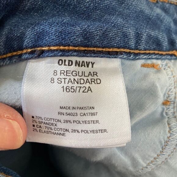 Old Navy Rockstar Cotton Straight Leg Jeans 8 - Picture 2 of 4